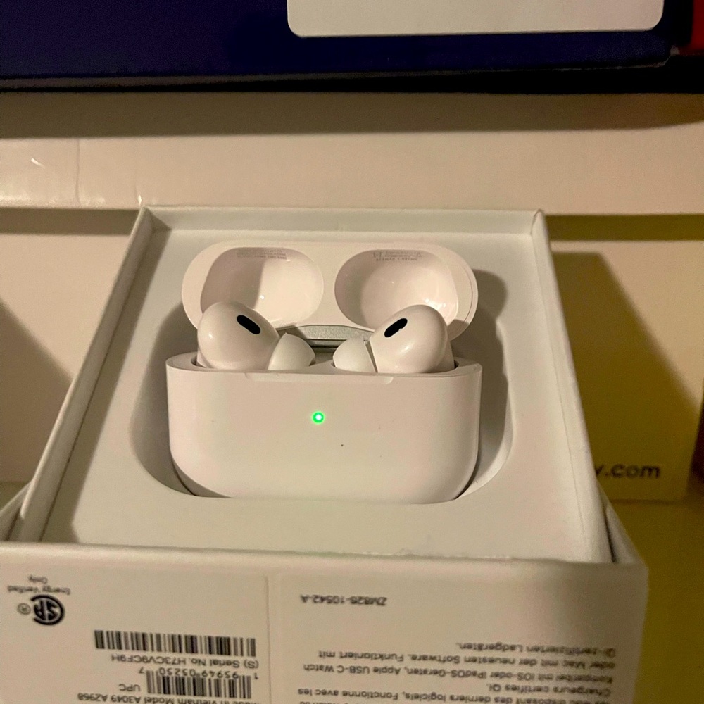 AirPods Pro 2nd Generation with MagSafe Charging Case and Wire.